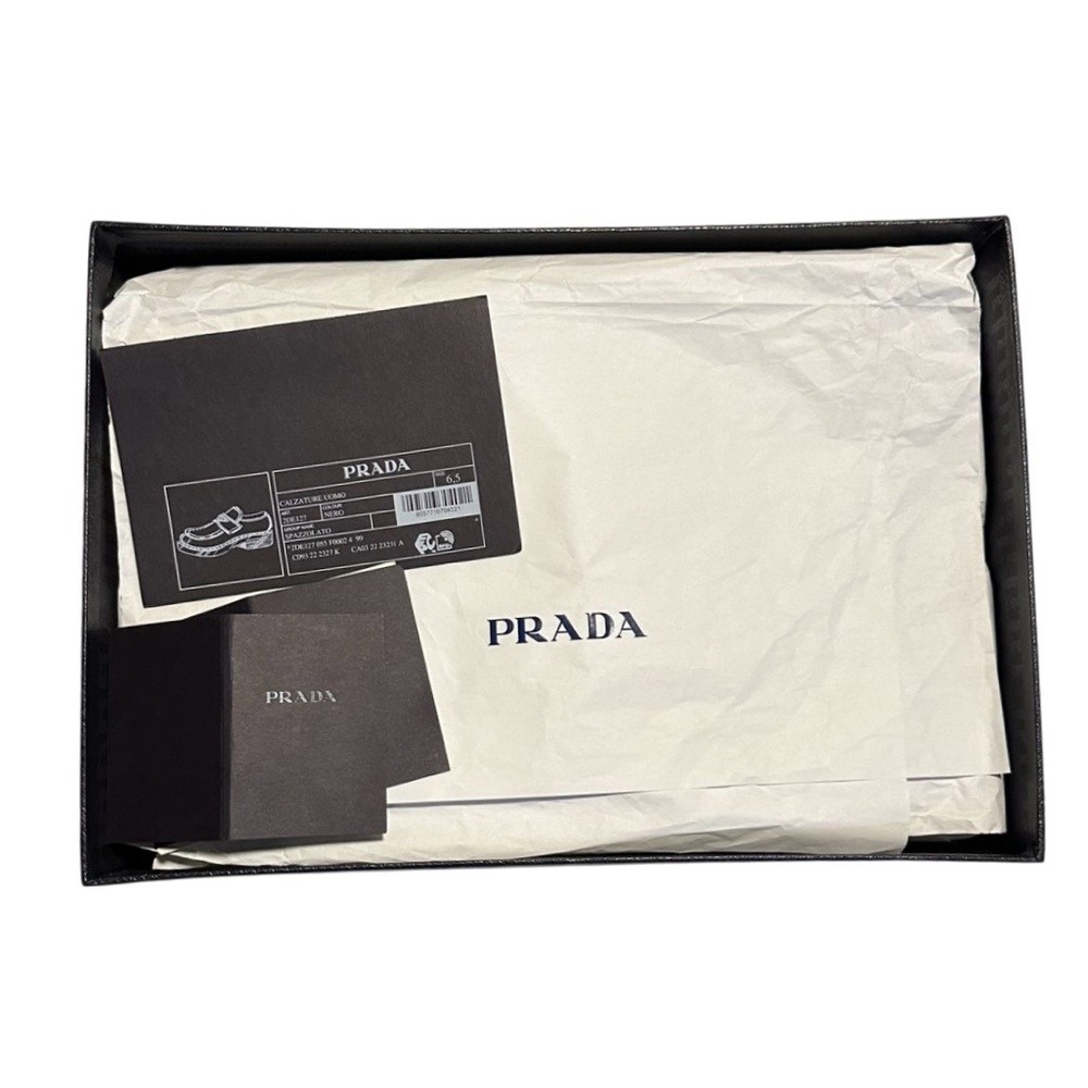 Prada Chocolate Brushed Leather Loafers Black - Picture 9 of 10